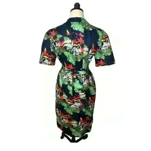 Brooks Brothers Blue Floral Dress, V-Neck, Pockets, Cotton,‎ Sz 2 - Picture 4 of 7